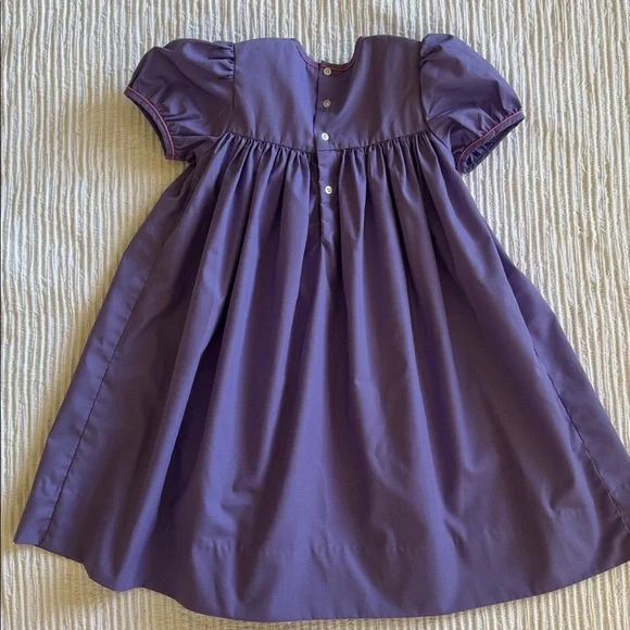 Purple Petit Ami Smocked girls Easter Dress sz 3T - Picture 6 of 8